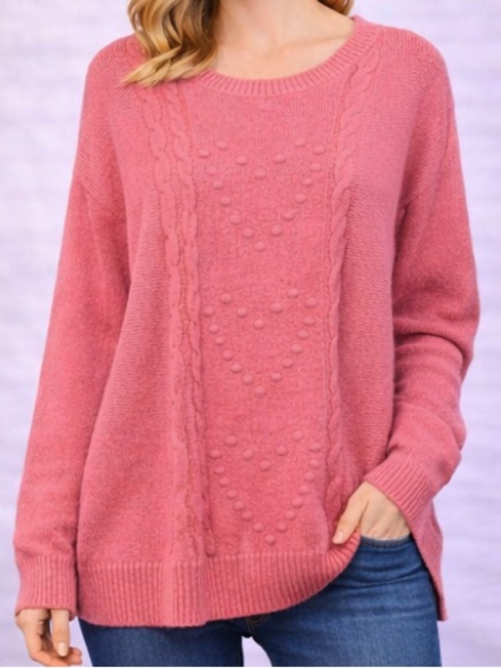 Old Navy Women’s Pink Heart Plus Size Sweater - Size 3X